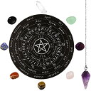 ボードゲーム 英語 アメリカ 海外ゲーム Star Pendulum Board Wooden Dowsing Board Set Include Crystal Dowsing Pendulum Necklace, 8 Chakra Stones, Round Pendulum Board Dowsing Divination Metaphysical Message Board foボードゲーム 英語 アメリカ 海外ゲーム