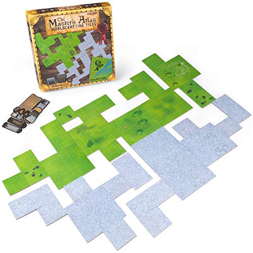 ボードゲーム 英語 アメリカ 海外ゲーム Stratagem The Master s Atlas Grid Tiles-Reversible Dry Wet Erase Battle Map for 3D DND-RPG Tabletop RPG Scenery-Dungeons Dragons Pathfinder- …