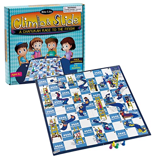 ボードゲーム 英語 アメリカ 海外ゲーム Rite Lite Hanukkah Climb & Slide Game - Jewish Board Game Chanukah Gifts for Kids Holiday Party Favors Judaism A Perfect Family-Friendly Party Game Fun & Educational Festivalボードゲーム 英語 アメリカ 海外ゲーム