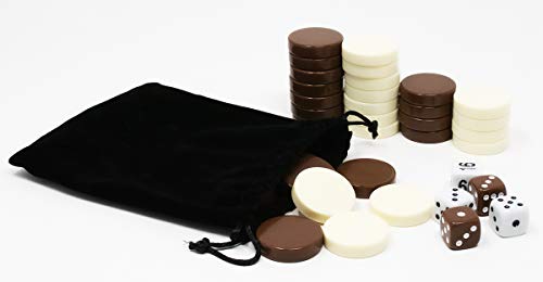 ボードゲーム 英語 アメリカ 海外ゲーム DA VINCI 1.25 Inch Brown and Ivory Game Chips, Replacement Backgammon Pieces with 5 Dice and Cloth Storage Bagボードゲーム 英語 アメリカ 海外ゲーム