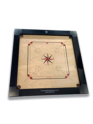 ボードゲーム 英語 アメリカ 海外ゲーム Taj Deluxe 12mm Carrom Board with Coins, Striker, and Powderボードゲーム 英語 アメリカ 海外ゲーム