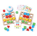 ボードゲーム 英語 アメリカ 海外ゲーム Cltoyvers Wooden Puzzles Shape Color Matching Board Games Preschool Educational Montessori Toys for Kids 3 4 5 6 Years Old Boys Girls Brain Teaser Puzzle Logic Game with Bellボードゲーム 英語 アメリカ 海外ゲーム