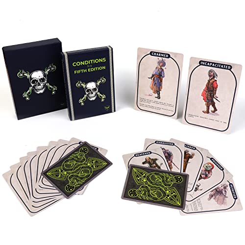 ボードゲーム 英語 アメリカ 海外ゲーム Condition Cards for Fifth Edition Compatible with Dungeons and Dragons (D D) for use by Dungeon Master Accessories DND Gifts 5e Gifts Condition Rings Markers TTRPGボードゲーム 英語 アメリカ 海外ゲーム