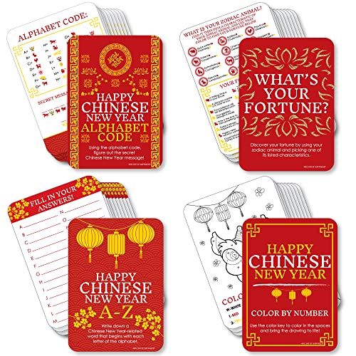 ボードゲーム 英語 アメリカ 海外ゲーム Big Dot of Happiness Chinese New Year - 4 Lunar New Year Games - 10 Cards Each - Gamerific Bundleボードゲーム 英語 アメリカ 海外ゲーム
