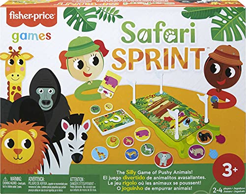 ボードゲーム 英語 アメリカ 海外ゲーム Mattel Games Safari Sprint Fisher-Price Kids Pre-School Game with Jungle-Themed Track, Hedgehog Pieces and Cards with African Animal Facts, 2 to 4 Players, Gift for Ages 3 Yeボードゲーム 英語 アメリカ 海外ゲーム