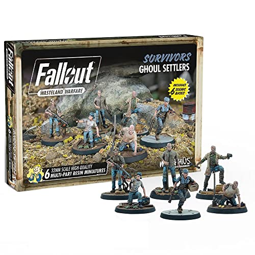 ボードゲーム 英語 アメリカ 海外ゲーム Modiphius Entertainment Fallout Wasteland Warfare: Survivors - Ghoul Settlers (The Slog) - 6 Unpainted Resin Miniatures, Includes Scenic Bases, 32MM Scale Figures, Roleplayinボードゲーム 英語 アメリカ 海外ゲーム