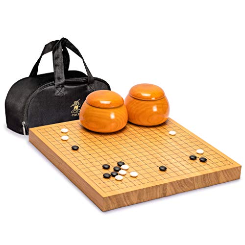 ボードゲーム 英語 アメリカ 海外ゲーム Yellow Mountain Imports Shin Kaya 1.6-Inch Reversible 19x19 / 13x13 Go Game Set Board with Double Convex Yunzi Stones and Jujube Wood Bowls - Classic Strategy Board Game (Badボードゲーム 英語 アメリカ 海外ゲーム