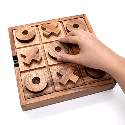 ボードゲーム 英語 アメリカ 海外ゲーム BSIRI Extra Large Tic Tac Toe - Brain Teasers Rustic Decor Pieces for Patio Decor Coffee Table D?cor Ideal for Party Games Family Games Uniqu…