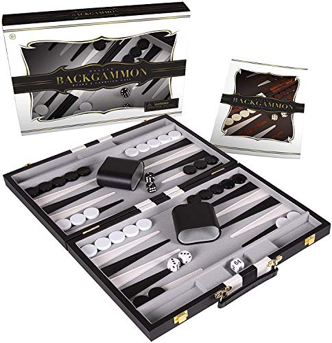 ボードゲーム 英語 アメリカ 海外ゲーム Crazy Games Backgammon Set - 11 inches Classic Board Game for Adults and Kids with Premium Leather Case - with Strategy Tip Guide (Black, Small)ボードゲーム 英語 アメリカ 海外ゲーム