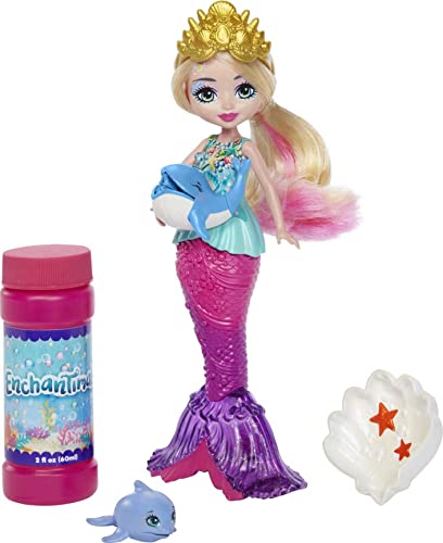 ƥޥ륺 ͷ ɡ Mattel Enchantimals Bubblin Atlantia Mermaid Bubble Maker Doll (7-in) with Dolphin Animal Figure, Great Gift for Kids Ages 3 and Upƥޥ륺 ͷ ɡ