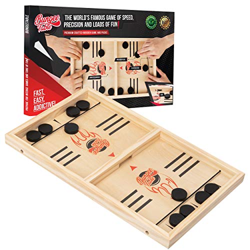 ボードゲーム 英語 アメリカ 海外ゲーム Bungee Table - Large Fast Sling Puck Game - Fast-Paced Fun for a Family Game Night or for a Party with Friends - Test Your Speed and Accuracy with This Wooden Hockey Board Gaボードゲーム 英語 アメリカ 海外ゲーム