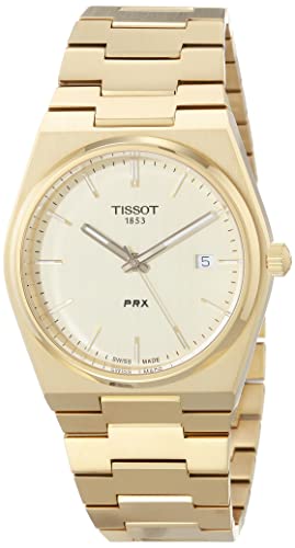 腕時計 ティソ メンズ Tissot Mens PRX 316L Stainless Steel case with Yellow Gold PVD Coating Quartz Watch, Yellow, Stainless Steel, 12 (T1374103302100)腕時計 ティソ メンズ