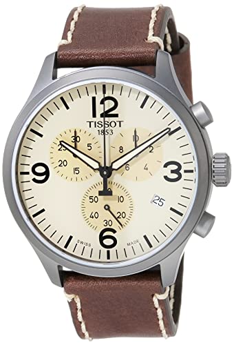 腕時計 ティソ メンズ Tissot Mens Chrono XL 316L Stainless Steel case with Grey PVD Coating Quartz Watch, Brown, Leather, 22 (T1166173626700)腕時計 ティソ メンズ