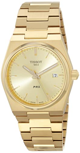 腕時計 ティソ メンズ Tissot Unisex PRX 35mm 316L Stainless Steel case with Yellow Gold PVD Coating Quartz Watch, Yellow, Stainless Steel, 11 (T1372103302100)腕時計 ティソ メンズ