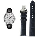rv eB\ Y Tissot Men's Le Locle Stainless Steel Dress Watch Black Leather Blue Watch Straprv eB\ Y