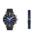 rv eB\ Y Tissot Men's Seastar 660/1000 Stainless Steel Casual Watch Black T1204171704100 Nylon Blue Watch Strap, 22 (Model: T852046754)rv eB\ Y