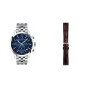 腕時計 ティソ メンズ Tissot Men's PRC 200 Gent Chr Qua 316L Stainless Steel case Swiss Quartz Strap Leather Brown Watch Strap, 20 (Model: T852043013)腕時計 ティソ メンズ