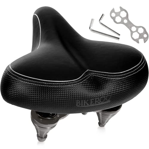 サドル 自転車 サイクリング 輸入 クロスバイク Bikeroo Oversized Bike Seat - Compatible with Peloton, Exercise or Road Bikes - Bicycle Saddle Replacement with Wide Cushion for Men Womens Comfortサドル 自転車 サイクリング 輸入 クロスバイク