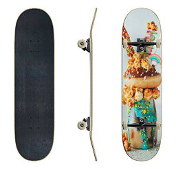 ロングスケートボード スケボー 海外モデル 直輸入 Skateboards Chocolate Freak Shake Topping with Donut and Caramel Popcorn on The Classic Concave Skateboard Cool Stuff Teen Gifts Longboard Extreme Sports ロングスケートボード スケボー 海外モデル 直輸入