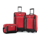 スーツケース キャリーバッグ ビジネスバッグ ビジネスリュック バッグ American Tourister Fieldbrook XLT Softside Upright Luggage, Red/Black, 3-Piece Set (BB/21/25)スーツケース キャリーバッグ ビジネスバッグ ビジネスリュック バッグ