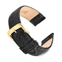 腕時計 シュパイデル アメリカ ドイツ メンズ Speidel Leather Watch Band Black Cowhide Stitched Replacement Strap with Tone on Tone Stitching, Stainless Steel Metal Buckle Clasp, Watchband 19mm-XL, Black w/Silv腕時計 シュパイデル アメリカ ドイツ メンズ