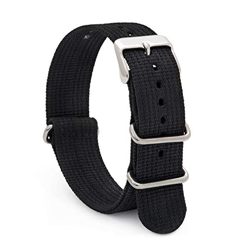 腕時計 シュパイデル アメリカ ドイツ メンズ Speidel NATO Style Watch Band 20mm Black Woven Military Style Nylon Strap with Heavy Duty Stainless Steel Keepers and Buckle腕時計 シュパイデル アメリカ ドイツ メンズ