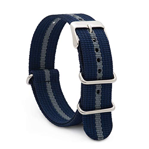 腕時計 シュパイデル アメリカ ドイツ メンズ Speidel NATO Style Watch Band 20mm Blue and Gray Striped Woven Military Style Nylon Strap with Heavy Duty Stainless Steel Keepers and Buckle腕時計 シュパイデル アメリカ ドイツ メンズ