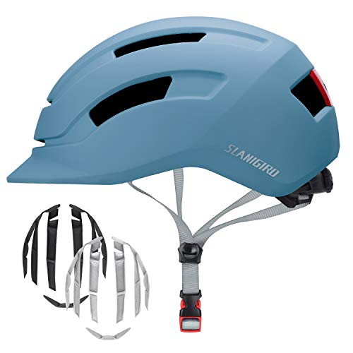 ヘルメット 自転車 サイクリング 輸入 クロスバイク SLANIGIRO Adult Bike Helmet for Men Women - Bicycle Urban Road Helmet with Replacement Pads - Adjustable Fit System Tail Lightヘルメット 自転車 サイクリング 輸入 クロスバイク