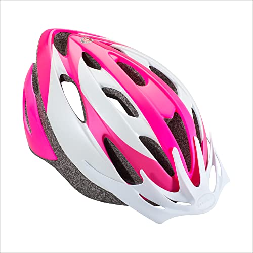 ヘルメット 自転車 サイクリング 輸入 クロスバイク Schwinn Thrasher Adult Bike Helmet, Ages 14 and Up with Suggested Fit 58 to 62cm, Non-Lighted, Lightweight with Adjustable Side and Chin Straps, Pink/Whヘルメット 自転車 サイクリング 輸入 クロスバイク