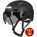 ヘルメット 自転車 サイクリング 輸入 クロスバイク ILM Adult Bike Helmet with USB Rechargeable LED Front and Back Light Mountain Road Bicycle Helmets for Men Women Removable Goggle Cycling Helmet E3-10L(ヘルメット 自転車 サイクリング 輸入 クロスバイク