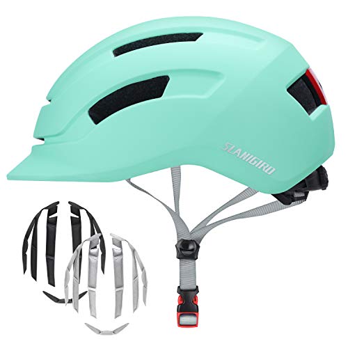 ヘルメット 自転車 サイクリング 輸入 クロスバイク SLANIGIRO Adult Bike Helmet for Men Women - Bicycle Urban Road Helmet with Replacement Pads - Adjustable Fit System Tail Lightヘルメット 自転車 サイクリング 輸入 クロスバイク