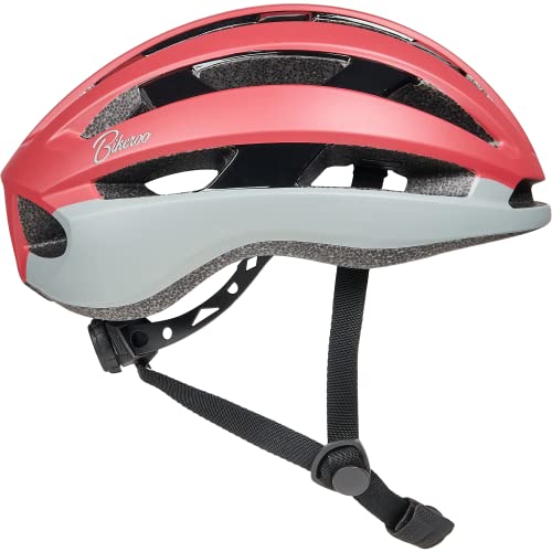 ヘルメット 自転車 サイクリング 輸入 クロスバイク Bikeroo Bike Helmet - Adult Bike Helmets for Men and Women with Light - Bicycle Helmet for Outdoor Cycling, Scooter, Mountain, Road Bike - Redヘルメット 自転車 サイクリング 輸入 クロスバイク