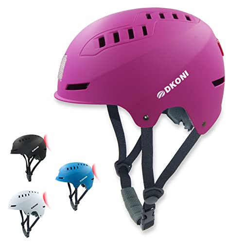 ヘルメット 自転車 サイクリング 輸入 クロスバイク DKONI Bike Helmet with LED Lights Bicycle Helmets USB Rechargeable Front Back LED Light Adult Cycling Helmet for Urban Commuter (Small, Pink)ヘルメット 自転車 サイクリング 輸入 クロスバイク