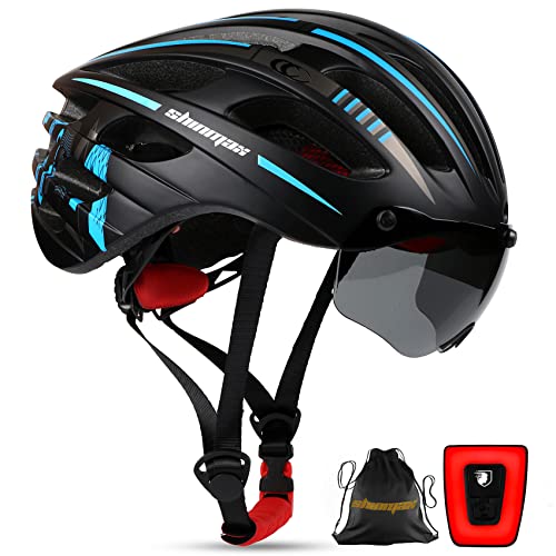 ヘルメット 自転車 サイクリング 輸入 クロスバイク Shinmax Bike Helmet with USB Rechargeable Light Detachable Magnetic Goggles UV Protective Carry Bag Reflective Bicycle Helmet Men Women Mountain Roaヘルメット 自転車 サイクリング 輸入 クロスバイク