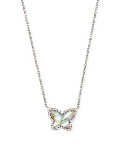 ケンダスコット アメリカ アクセサリー ブランド かわいい Kendra Scott Lillia Butterfly Pendant Necklace for Women, Fashion Jewelry, Rhodium-Plated Over Brass, Iridescent Abaloneケンダスコット アメリカ アクセサリー ブランド かわいい