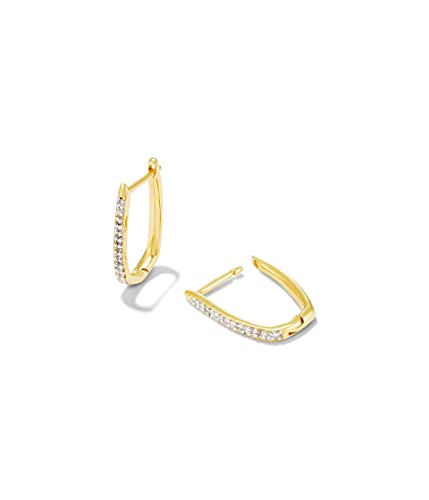 ケンダスコット ピアス アメリカ 日本未発売 ブランド Kendra Scott Ellen Luxe 18k Gold Vermeil Huggie Earrings in White Sapphire, Fine Jewelry for Womenケンダスコット ピアス アメリカ 日本未発売 ブランド