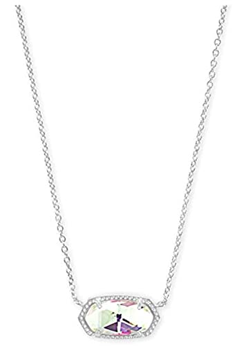 ケンダスコット アメリカ アクセサリー ブランド かわいい Kendra Scott Elisa Pendant Necklace for Women, Fashion Jewelry, Rhodium-Plated, Dichroic Glassケンダスコット アメリカ アクセサリー ブランド かわいい