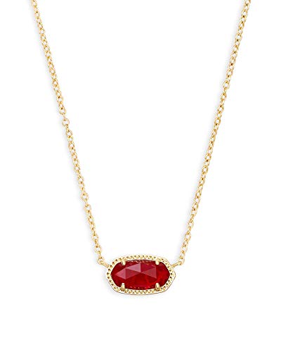 ケンダスコット アメリカ アクセサリー ブランド かわいい Kendra Scott Elisa Short Pendant Necklace for Women, Dainty Fashion Jewelry, 14K Gold-Plated Brass, Ruby Red Clear Glassケンダスコット アメリカ アクセサリー ブランド かわいい