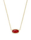 ケンダスコット アメリカ アクセサリー ブランド かわいい Kendra Scott Elisa Short Pendant Necklace for Women, Dainty Fashion Jewelry, 14K Gold-Plated Brass, Ruby Red Clear Glassケンダスコット アメリカ アクセサリー ブランド かわいい