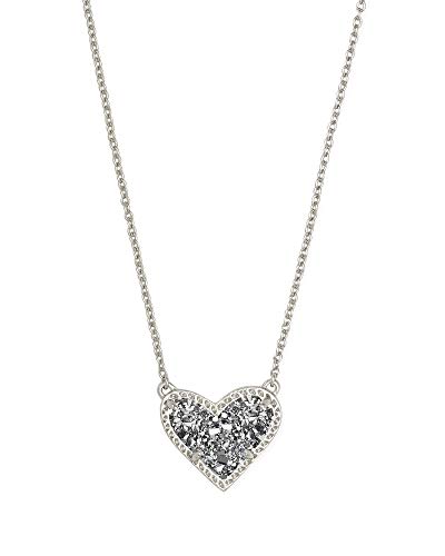 ケンダスコット アメリカ アクセサリー ブランド かわいい Kendra Scott Ari Heart Adjustable Length Pendant Necklace for Women, Fashion Jewelry, Rhodium-Plated, Platinum Drusyケンダスコット アメリカ アクセサリー ブランド かわいい