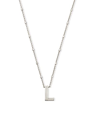 ケンダスコット アメリカ アクセサリー ブランド かわいい Kendra Scott Letter L Pendant Necklace for Women, Fashion Jewelry, Rhodium-Plated Brass, Rhodium Metal, Letter Lケンダスコット アメリカ アクセサリー ブランド かわいい