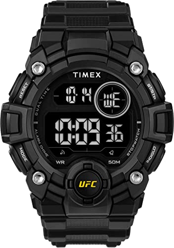 腕時計 タイメックス メンズ Timex UFC Men's Rematch 50mm Watch - Black Strap Digital Dial Black Case腕時計 タイメックス メンズ