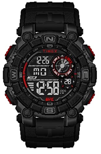 ӻ å  Timex UFC Men's Redemption 50mm Watch - Black Strap Digital Dial Black Caseӻ å 