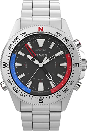 腕時計 タイメックス メンズ Timex Men 039 s Expedition North Tide-Temp-Compass 43mm Watch Black Dial Stainless Steel Case Bracelet腕時計 タイメックス メンズ