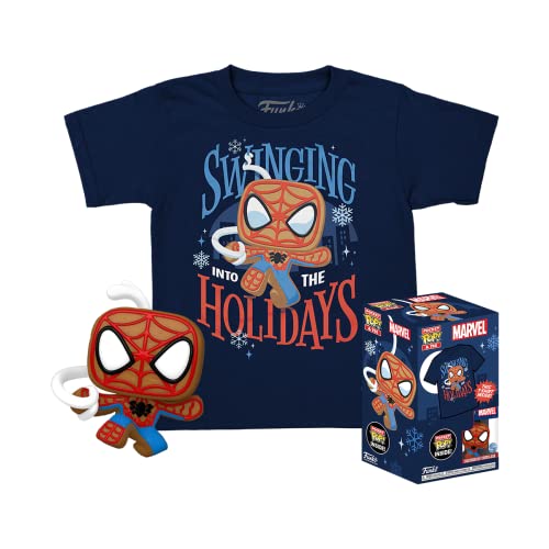 ファンコ FUNKO フィギュア 人形 アメリカ直輸入 Funko Pocket POP! & Tee: Marvel - Spider-Man - Spidey - Gingerbread - for Children and Kids - Medium - T-Shirt - Clothes with Collectable Vinyl Minifigure - Gファンコ FUNKO フィギュア 人形 アメリカ直輸入