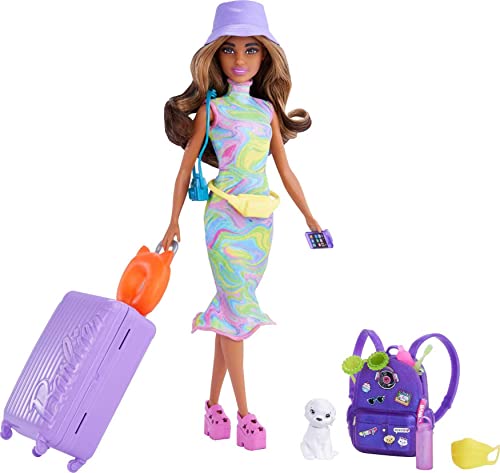 バービー バービー人形 Barbie It Takes Two Doll Accessories, Travel-themed Set with Puppy, Working Suitcase, Sticker Sheet 10 Piecesバービー バービー人形