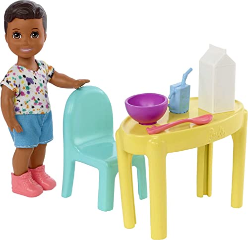 バービー バービー バービー人形 Barbie Skipper Babysitters Inc Small Doll and Accessories Playset with Toddler Boy Doll, Table, Chairs and 4 Food-Themed Piecesバービー バービー人形