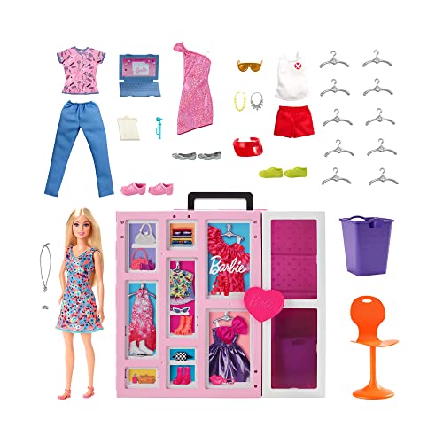 バービー バービー人形 Barbie Doll and Dream Closet Set with Clothes and Accessories, 30 Pieces and 15 Storage Areas, HGX57バービー バービー人形