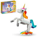 レゴ LEGO Creator 3 in 1 Magical Unicorn Toy, Transforms from Unicorn to Seahorse to Peacock, Rainbow Animal Figures, Unicorn Gift for Grandchildren, Girls and Boys, Buildable Toys, 31140レゴ