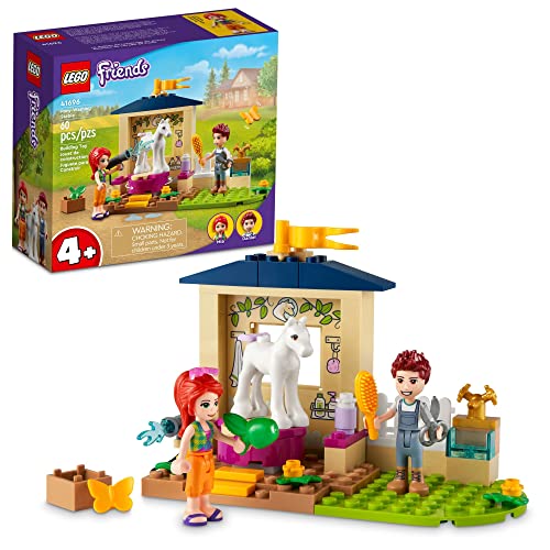 レゴ LEGO Friends Pony-Washing Stable 41696 Horse Toy with Mia Mini- Doll, Farm Animal Care Set, Gift Idea for Kids, Girls and Boys 4 Plus Years Oldレゴ